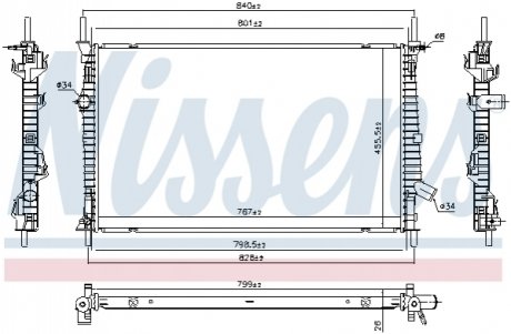 Радиатор охлождения FORD TRANSIT (TTG) (13-) 2.0 TDCi NISSENS 606537