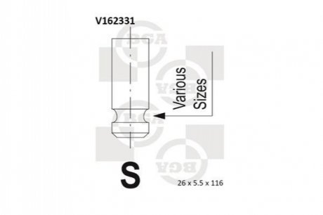 Клапан випускний BGA V162331