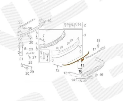 Накладка бампера SIGNEDA PAD99005A