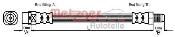 Шланг гальмівний METZGER 4114071 (фото 1)
