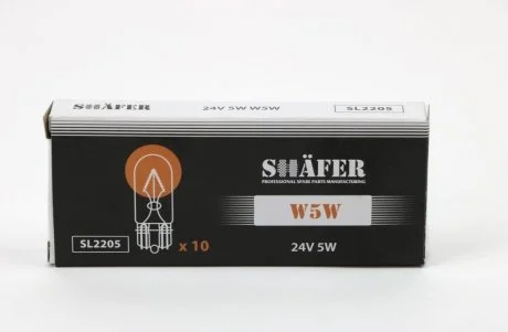 Лампа 24V 5W W5W SHAFER SL2205