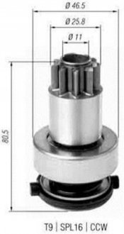 Бендикс стартера MAGNETI MARELLI 940113020385