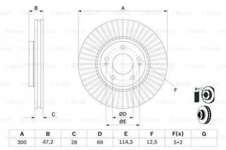 Диск гальмівний BOSCH 0986479C51
