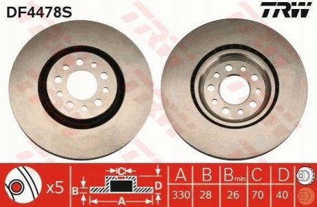 Диск гальмівний TRW DF4478S