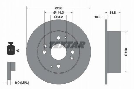 Гальмівний диск TEXTAR 92138600