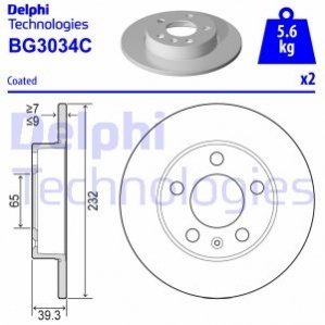 Диск гальмівний Delphi BG3034C