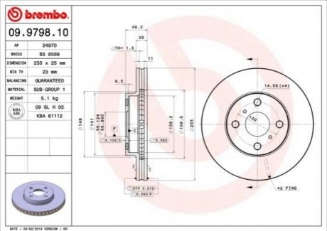 Гальмівний диск BREMBO 09979810 (фото 1)