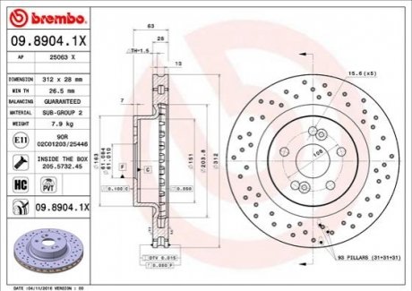 Гальмівні диски BREMBO 0989041X