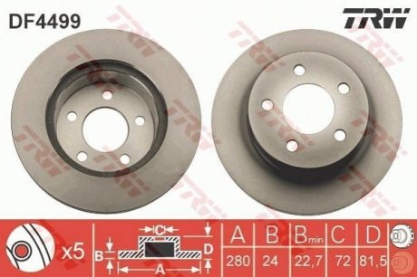 Диск гальмівний TRW DF4499