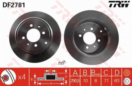 Диск гальмівний TRW DF2781
