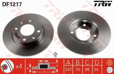 Диск гальмівний TRW DF1217