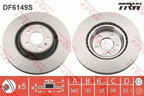 Диск гальмівний TRW DF6149S (фото 1)