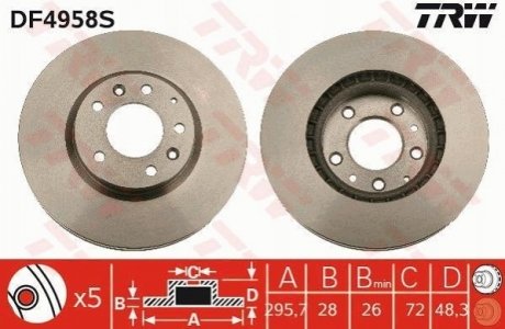 Диск гальмівний TRW DF4958S