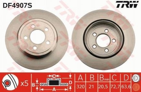 Диск гальмівний TRW DF4907S