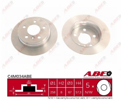 Диск гальмівний ABE C4M034ABE