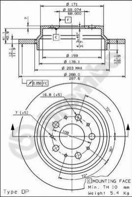 Гальмівні диски BREMBO 08776575 (фото 1)