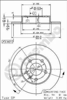 Гальмівні диски BREMBO 08762775 (фото 1)