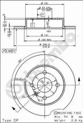 Гальмівні диски BREMBO 08762675 (фото 1)
