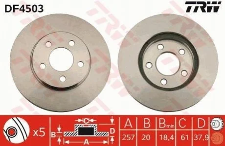 Диск гальмівний TRW DF4503