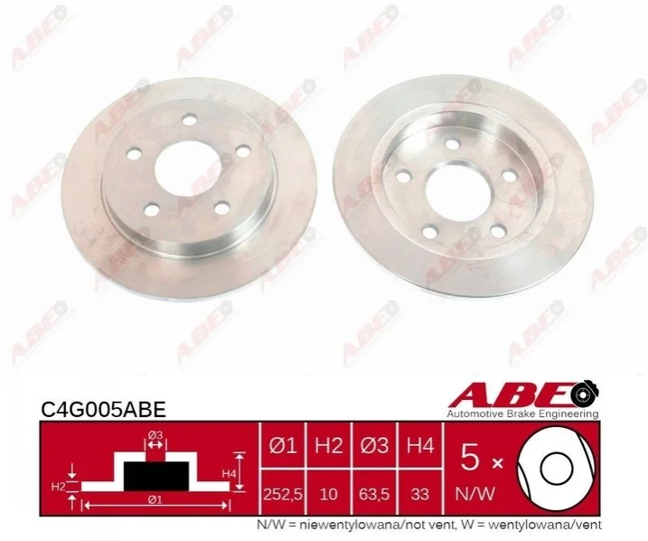 Диск гальмівний ABE C4G005ABE (фото 1)