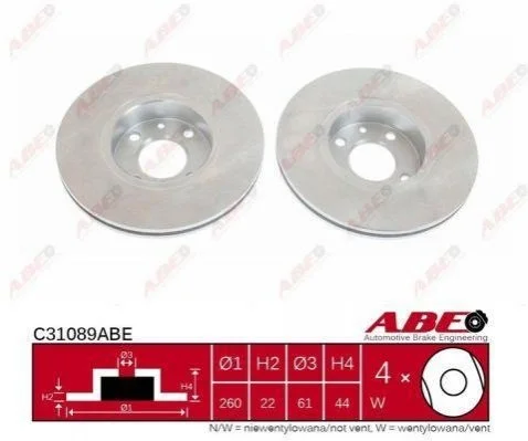 Диск гальмівний ABE C31089ABE (фото 1)