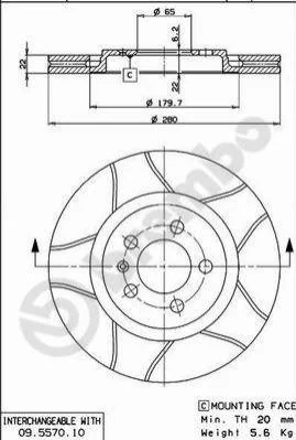Гальмівні диски BREMBO 09557075 (фото 1)