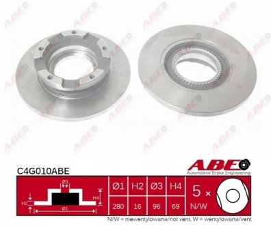 Диск гальмівний ABE C4G010ABE