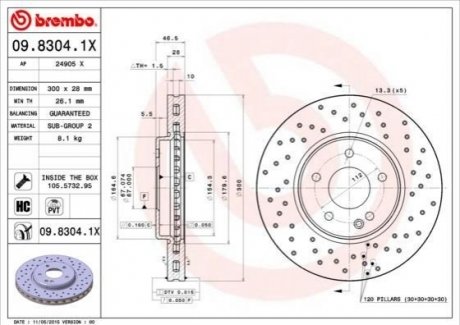 Гальмівні диски BREMBO 0983041X