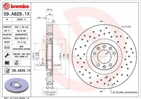 Гальмівні диски BREMBO 09A8291X