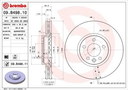 Диск гальмівний BREMBO 09B49811