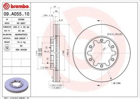 Гальмівний диск BREMBO 09A05510