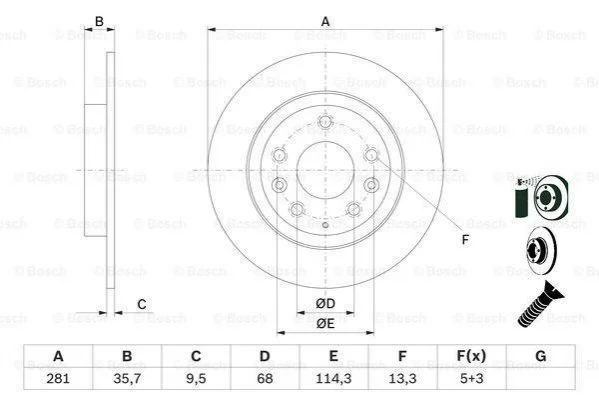 Диск гальмівний BOSCH 0986479E55 (фото 1)