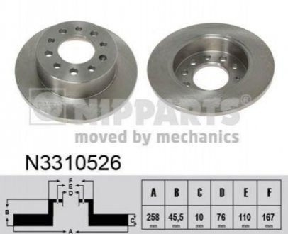 Гальмівний диск NIPPARTS N3310526