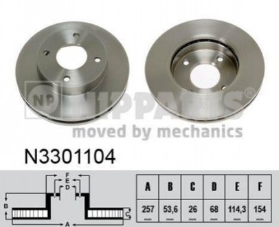 Гальмівний диск NIPPARTS N3301104