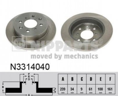 Гальмівний диск NIPPARTS N3314040