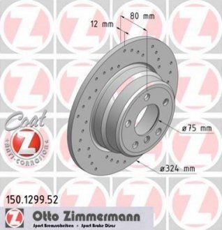 Гальмівний диск ZIMMERMANN 150129952