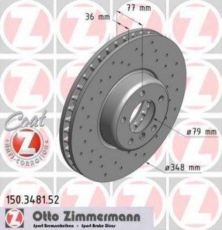 Гальмівний диск ZIMMERMANN 150348152