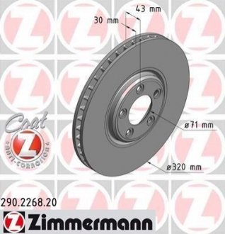 Гальмівний диск ZIMMERMANN 290226820