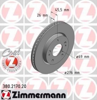 Гальмівний диск ZIMMERMANN 380217020