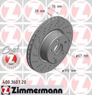 Гальмівний диск ZIMMERMANN 400360720