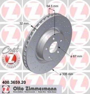 Диск гальмівний ZIMMERMANN 400365920