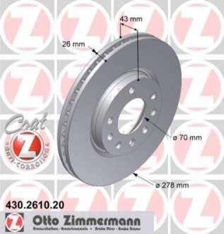 Гальмівний диск ZIMMERMANN 430261020