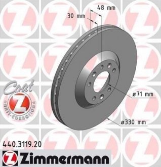 Гальмівний диск ZIMMERMANN 440311920