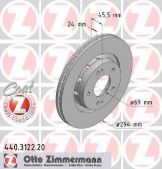 Диск гальмівний ZIMMERMANN 440312220