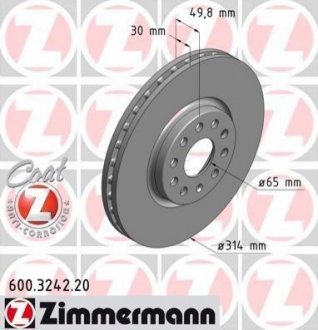 Гальмiвнi диски ZIMMERMANN 600324220