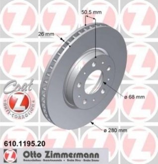 Гальмівний диск ZIMMERMANN 610119520