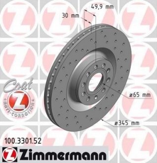 Гальмівний диск ZIMMERMANN 100330152