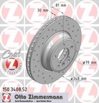 Гальмівний диск ZIMMERMANN 150340852