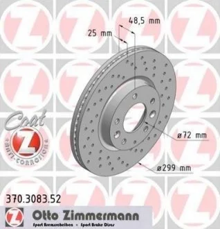 Гальмівний диск ZIMMERMANN 370308352