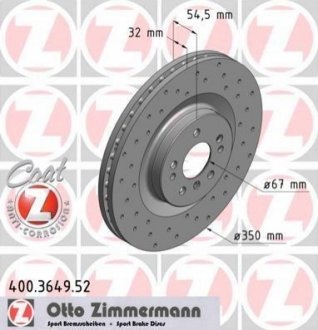 Гальмівний диск ZIMMERMANN 400364952